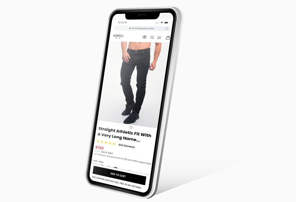 Barbell Product Display Page Redesign